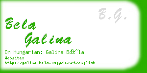 bela galina business card